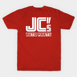 JC Auto Parts - (Double-Sided - White on Solid Color) T-Shirt